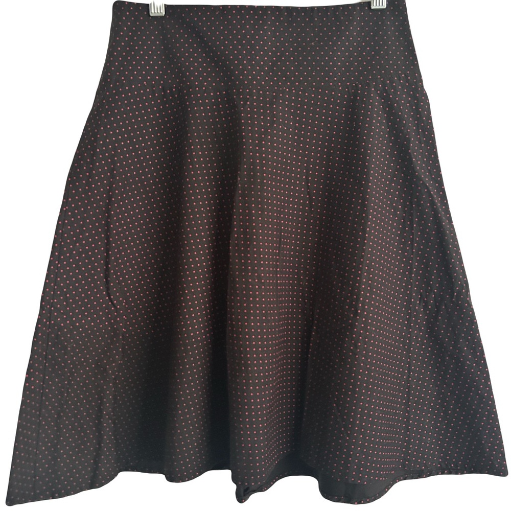Black and Red Polka Dot Circle Skirt